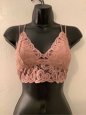PINK Victoria's Secret Lace Bralette in Dusty Rose